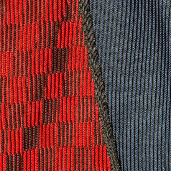 Adidas Paolina Russo Mini Skirt | Black Trim| Red/Blue Checkered | Size L - Picture 4 of 6